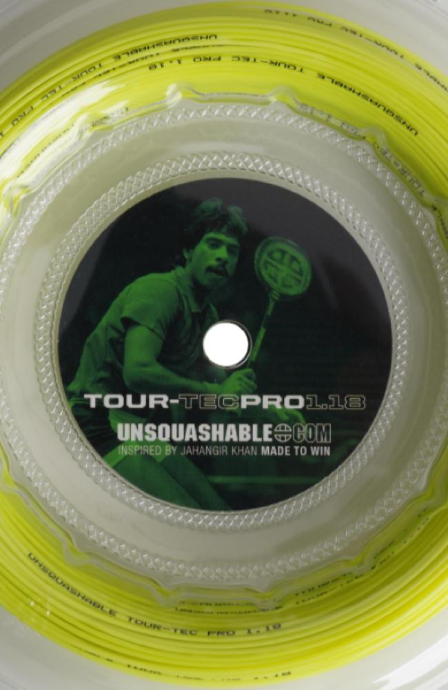 UNSQUASHABLE TOUR-TEC PRO 1.18 Squash String - Yellow - 100M Reel