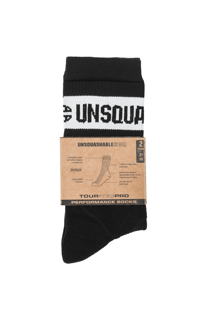 UNSQUASHABLE TOUR-TEC PRO Performance Sock - Black - 2 PACK